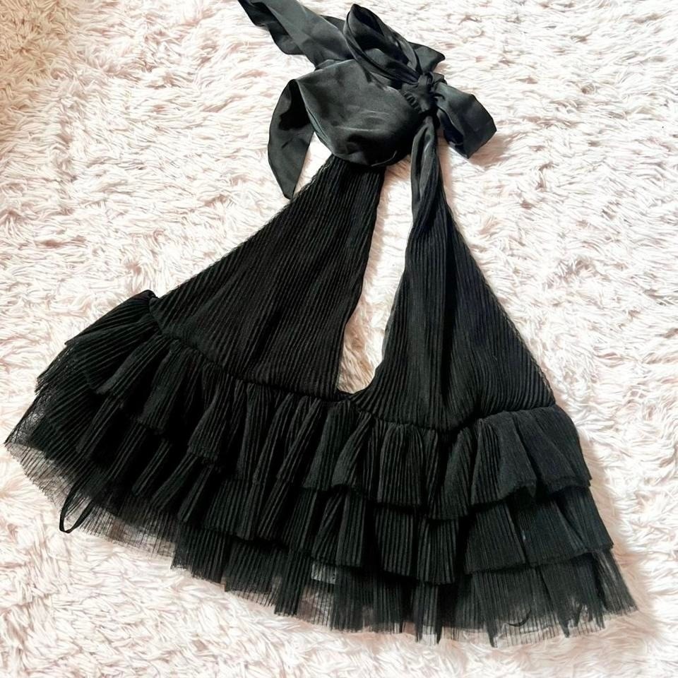 Whimsical Goth Dark Fairy Grunge Tulle Ruffle Halter Crop Womens S Witchy Boho